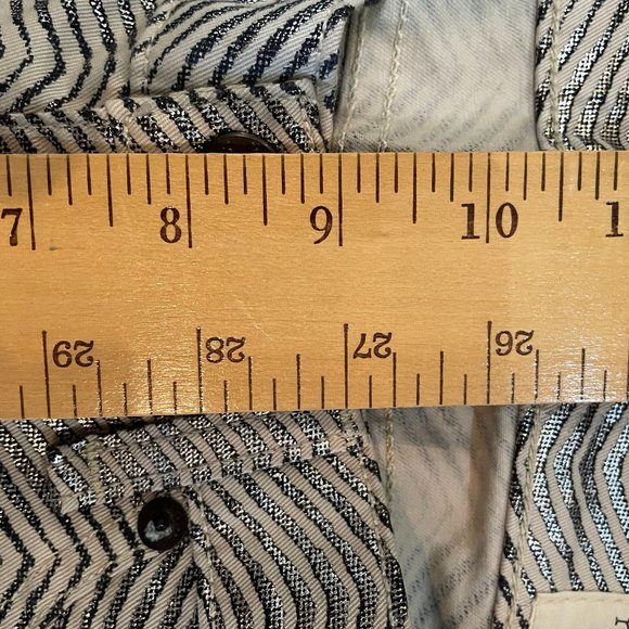 rag & bone Zebra Women's Metallic Jean Tag Size 28 Silver Black Made in the USA - Picture 12 of 13